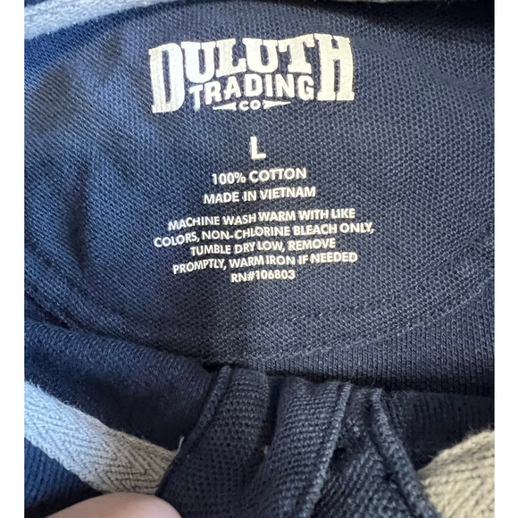Duluth Trading Co. Blue Short Sleeve Casual Cotton Polo, Size L - Picture 3 of 3